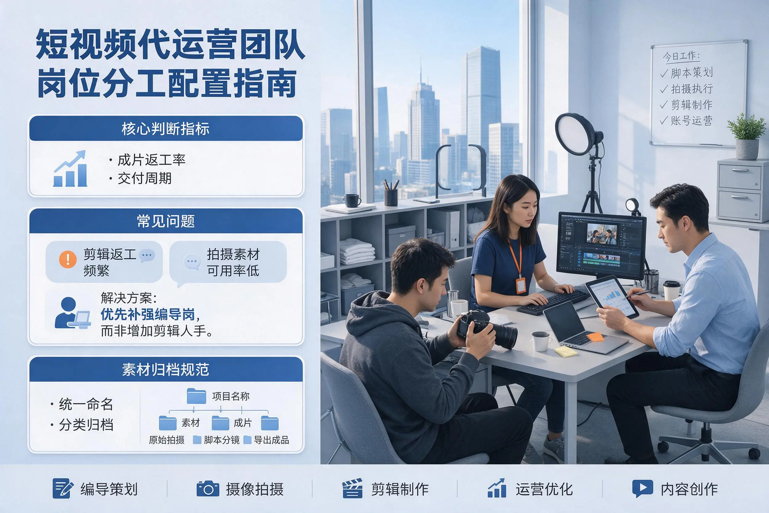 短视频代运营团队如何配置?桂林企业岗位分工科普说明