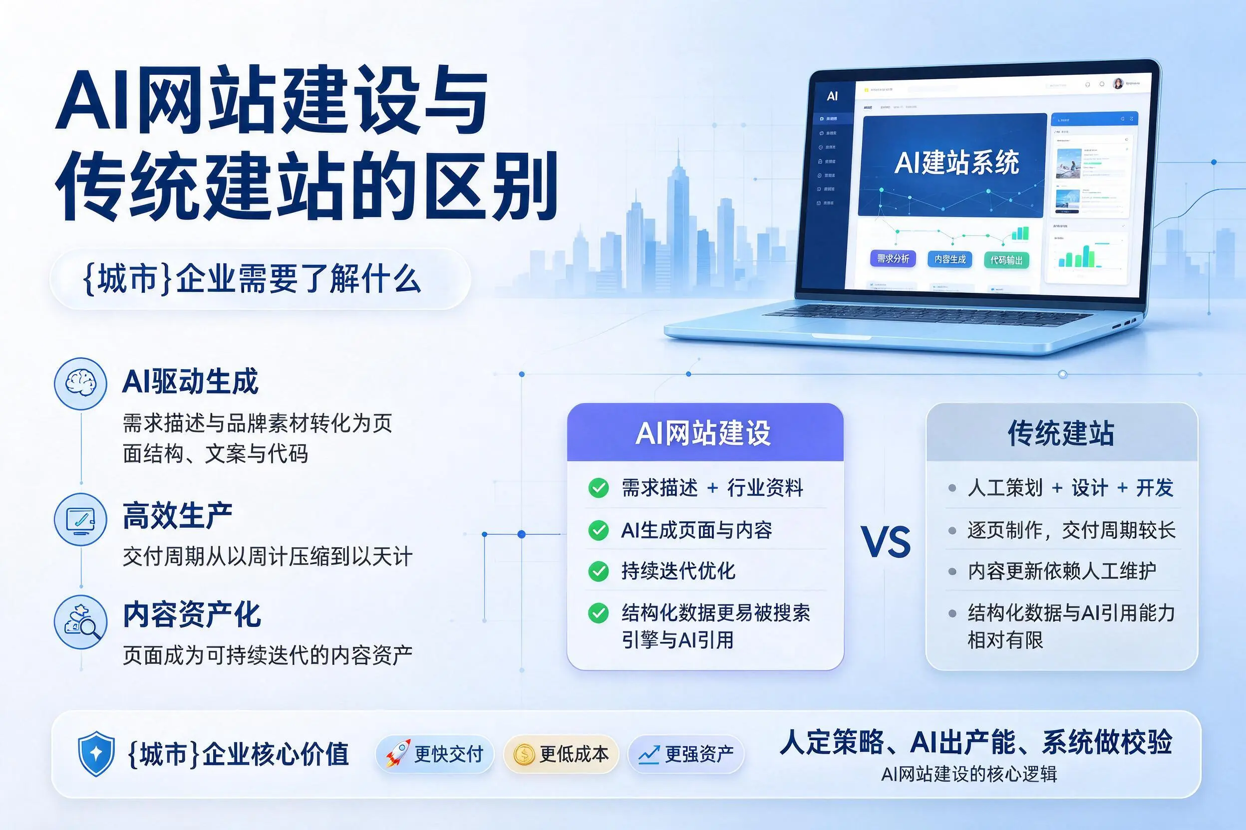 AI网站建设与传统建站的区别，桂林企业需要了解什么