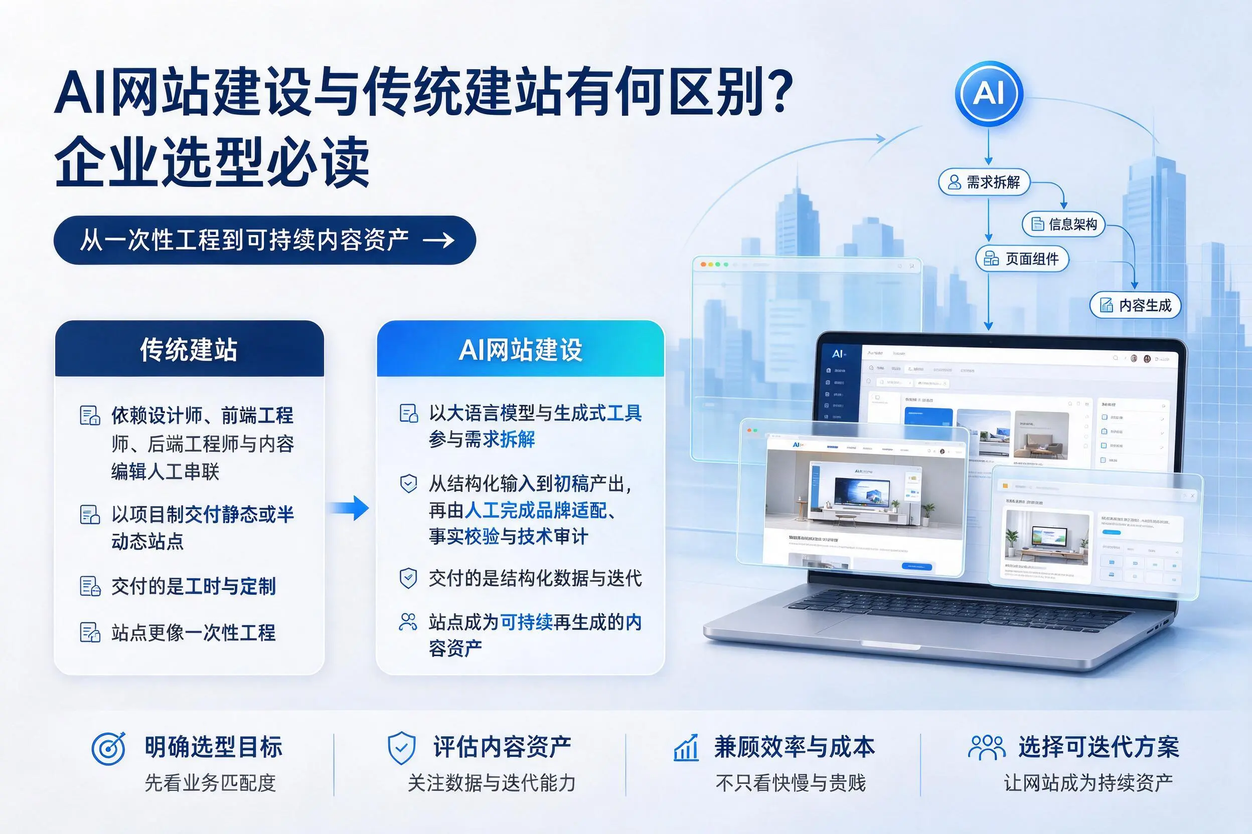 AI网站建设与传统建站有何区别？桂林企业选型必读