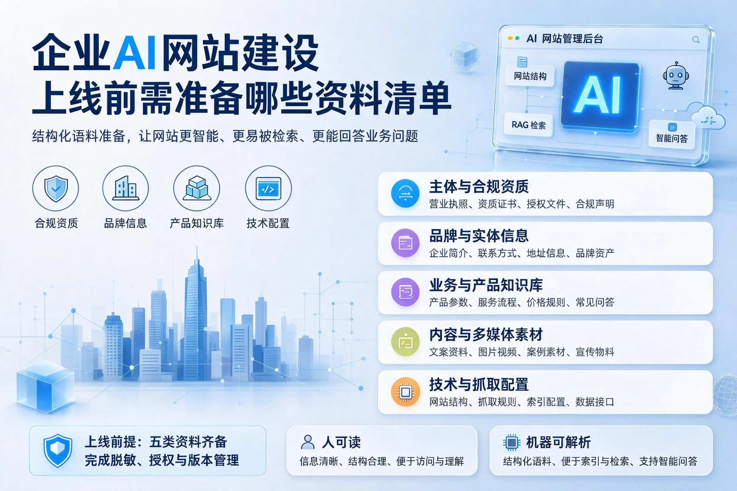 桂林企业AI网站建设上线前需准备哪些资料清单