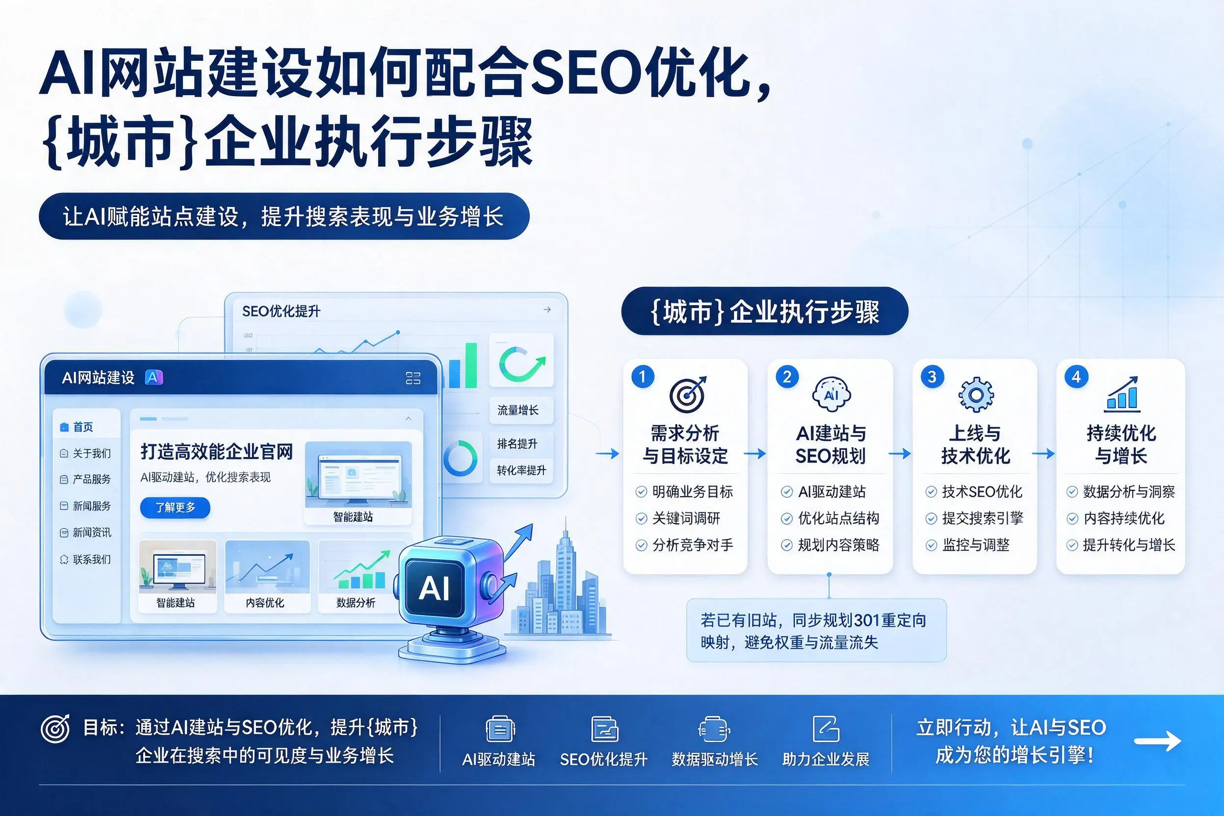 AI网站建设如何配合SEO优化，桂林企业执行步骤