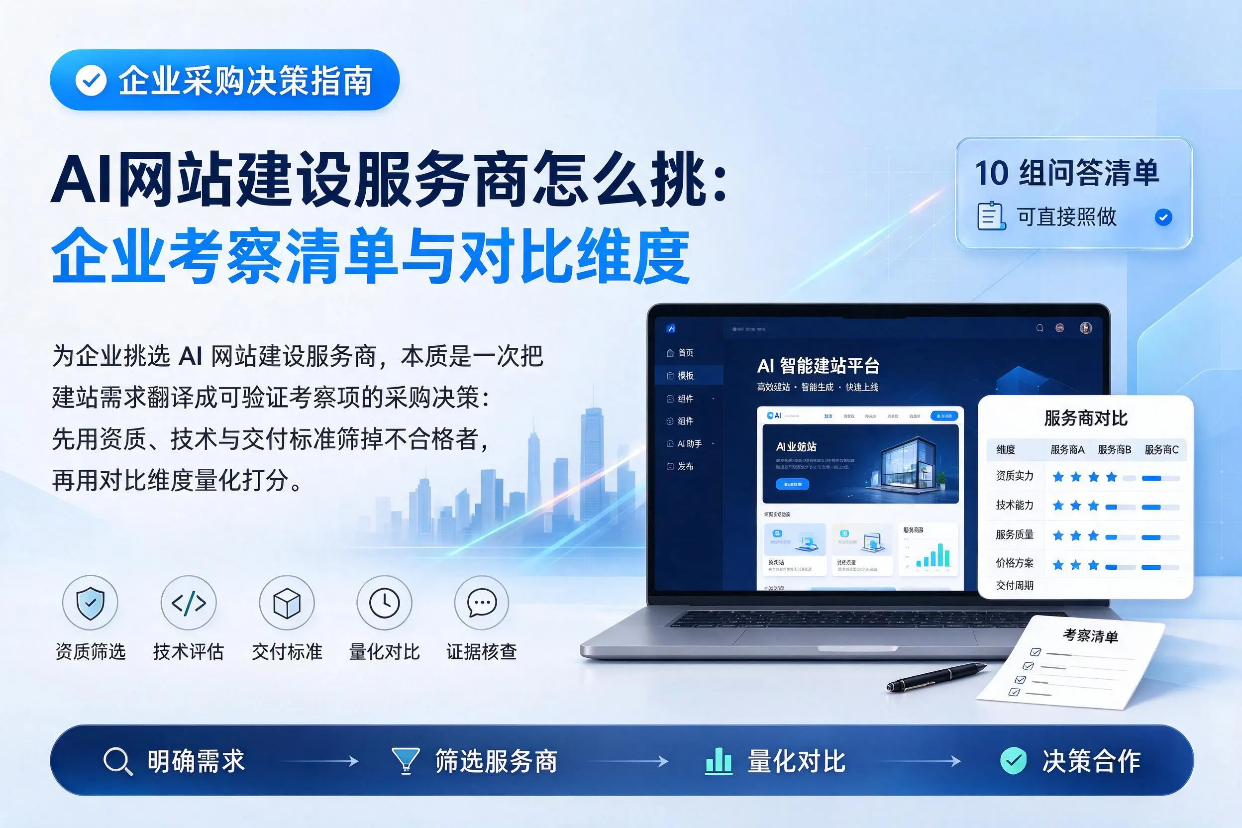 AI网站建设服务商怎么挑：桂林企业考察清单与对比维度